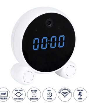 Rechargeable Table Camera 2MP WiFi HD 1080P 120° 5000mAh Two Way Audio Motion Detection & Digital Clock – Επαναφορτιζόμενη Επιτραπέζια Κάμερα 2MP WiFi HD 1080P 120° 5000mAh Διπλή Κατέυθυνση Ομιλίας Ανιχνευτή Κίνησης Ψηφιακό Ρολόι – Λευκό