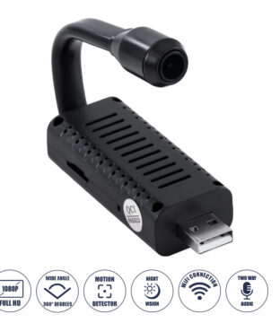 IP Camera 1080P WiFi 360° Μοιρών – USB – Νυχτερινή Όραση με LED IR – Διπλή Κατέυθυνση Ομιλίας – Ανιχνευτή Κίνησης – Νυχτερινή Λήψη – Μαύρο