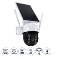 Αυτόνομη Ηλιακή IP Camera 1080P 2MP WiFi 4G SIM CARD 360° Μοιρών – 3200mAh – Φωτοβολταϊκό Πάνελ – Νυχτερινή Όραση με LED IR – Ανιχνευτή Κίνησης – Νυχτερινή Λήψη – Αδιάβροχη IP66 – Λευκό