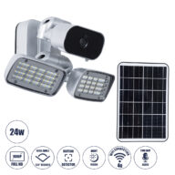 Αυτόνομος Ηλιακός Προβολέας LED SMD 24W 1200lm με IP Camera 1080P 2MP 4G SIM CARD WiFi 150° Ενσωματωμένη Μπαταρία 3200mAh Φωτοβολταϊκό Πάνελ Αισθητήρα Ημέρας-Νύχτας & Ρύθμιση Χρόνου Ανάμματος Αδιάβροχος IP66 Ψυχρό Λευκό 6000K – Ασημί