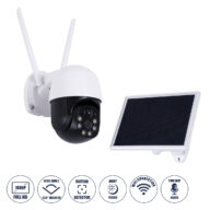 Αυτόνομη Ηλιακή IP Camera 1080P 2MP WiFi 350° Μοιρών – 3200mAh – Φωτοβολταϊκό Πάνελ – Νυχτερινή Όραση με LED IR – Ανιχνευτή Κίνησης – Νυχτερινή Λήψη – Αδιάβροχη IP66 – Λευκό