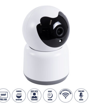 Table Camera WiFi HD 1080P 3MP 350° Two Way Audio & Motion Detection – Επιτραπέζια Κάμερα WiFi HD 1080P 350° Διπλή Κατέυθυνση Ομιλίας με Ανιχνευτή Κίνησης – Following Face Auto Tracking – Λευκό