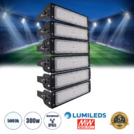 LED Προβολέας Γηπέδου – Φωτιστικό Tunnel 300W 48000LM 75°*135° AC 100-277V IP65 –  Ψυχρό Λευκό 5000K – MeanWell Driver & LumiLEDs Chip – 5 Years Warranty