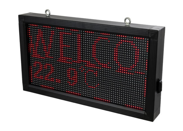 LED Scrolling Display 64x32cm - Κυλιόμενη Ψηφιακή Πινακίδα / Επιγραφή Μονής Όψης P10 LED SMD AC 220-240V - Λειτουργία μέσω Wi-Fi με Εφαρμογή APP - Αισθήτηρας Θερμοκρασίας και Υγρασίας - Αδιάβροχο IP65 - Μ72 x Π9 x Υ42.5cm - Κόκκινο - 1 Χρόνο Εγγύηση