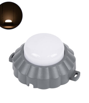 Φωτιστικό Τοίχου – Απλίκα Point Light LED 6W 660lm 360° DC 24V Αδιάβροχο IP65 Φ11 x Υ6.5cm Θερμό Λευκό 3000K – Γκρι Ανθρακί – 3 Years Warranty