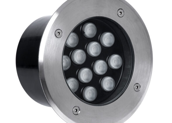 Χωνευτό Φωτιστικό Σποτ Δαπέδου LED 12W 1320lm 30° DC 24V Αδιάβροχο IP65 Φ16 x Υ9cm Θερμό Λευκό 3000K - Ανοξείδωτο Ατσάλι - 3 Years Warranty