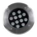 Χωνευτό Φωτιστικό Σποτ Δαπέδου LED 12W 1320lm 30° DC 24V Αδιάβροχο IP65 Φ16 x Υ9cm Θερμό Λευκό 3000K - Ανοξείδωτο Ατσάλι - 3 Years Warranty