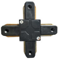 Μονοφασικός Connector 2 Καλωδίων Συνδεσμολογίας Cross (+) για Μαύρη Ράγα Οροφής GloboStar 93029