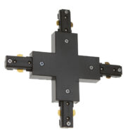 Διφασικός Connector 3 Καλωδίων Συνδεσμολογίας Cross (+) για Μαύρη Ράγα Οροφής GloboStar 93136