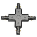 Διφασικός Connector 3 Καλωδίων Συνδεσμολογίας Cross (+) για Μαύρη Ράγα Οροφής GloboStar 93136