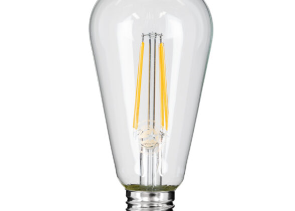 Λάμπα LED Long Filament E27 ST64 Αχλάδι 8W 800lm 360° AC 220-240V IP20 Φ6.4 x Υ14cm Θερμό Λευκό 2700K με Διάφανο Γυαλί - Dimmable - 3 Years Warranty