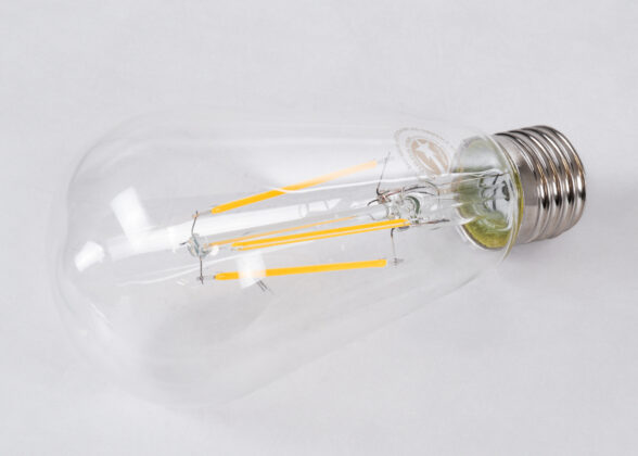 Λάμπα LED Long Filament E27 ST64 Αχλάδι 8W 800lm 360° AC 220-240V IP20 Φ6.4 x Υ14cm Θερμό Λευκό 2700K με Διάφανο Γυαλί - Dimmable - 3 Years Warranty