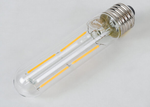 Λάμπα LED Long Filament E27 T30 Σωλήνας 4W 400lm 360° AC 220-240V IP20 Φ3 x Υ13.5cm Θερμό Λευκό 2700K με Διάφανο Γυαλί - Dimmable - 3 Years Warranty