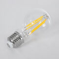 Λάμπα LED Long Filament E27 A60 Γλόμπος 4W 840lm 360° AC 220-240V IP20 Φ6 x Υ11cm Θερμό Λευκό 2700K με Διάφανο Γυαλί - Pro Series 210lm/W - A Ενεργειακή Κλάση - 3 Χρόνια Εγγύηση