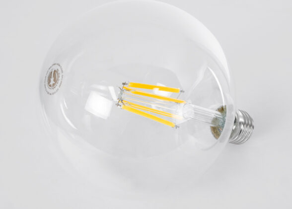 Λάμπα LED Long Filament E27 G125 Γλόμπος 7W 1470lm 360° AC 220-240V IP20 Φ12.5 x Υ13.8cm Θερμό Λευκό 2700K με Διάφανο Γυαλί - Pro Series 210lm/W - A Ενεργειακή Κλάση - 3 Χρόνια Εγγύηση