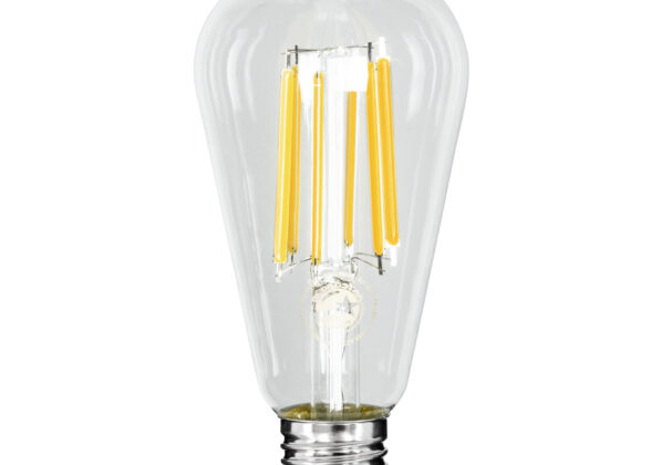 Λάμπα LED Long Filament E27 ST64 Αχλάδι 7W 1470lm 360° AC 220-240V IP20 Φ6.4 x Υ14.5cm Θερμό Λευκό 2700K με Διάφανο Γυαλί - Pro Series 210lm/W - A Ενεργειακή Κλάση - 3 Χρόνια Εγγύηση