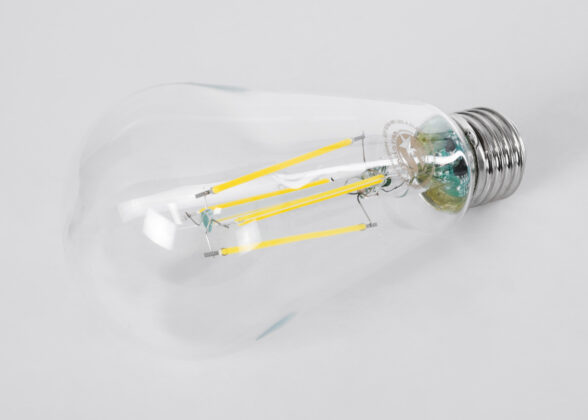 Λάμπα LED Long Filament E27 ST64 Αχλάδι 4W 840lm 360° AC 220-240V IP20 Φ6.4 x Υ14.5cm Φυσικό Λευκό 4000K με Διάφανο Γυαλί - Pro Series 210lm/W - A Ενεργειακή Κλάση - 3 Χρόνια Εγγύηση