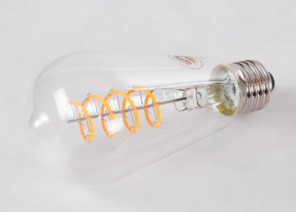 Λάμπα LED Soft S Spiral Filament E27 ST64 Αχλάδι 4W 300lm 360° AC 220-240V IP20 Φ6.4 x Υ14cm Θερμό Λευκό 2700K με Διάφανο Γυαλί - Dimmable - 3 Years Warranty