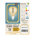 Λάμπα LED Long Filament E27 ER180 PAPAYAS Γλόμπος 8W 720lm 360° AC 220-240V IP20 Φ18 x Υ30cm Ultra Θερμό Λευκό 2200K με Μελί Γυαλί - Dimmable - 3 Years Warranty