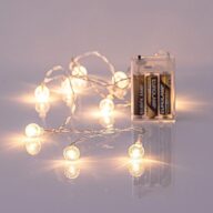 ΣΕΙΡΑ, 10 LED 5mm, ΜΕ ΑΚΡΥΛΙΚΕΣ ΔΙΑΦΑΝΕΣ ΜΠΑΛΕΣ 1,8cm, ΜΠΑΤΑΡΙΑΣ 3xAA, ΔΙΑΦΑΝΟ PVC ΚΑΛΩΔΙΟ, ΛΕΥΚΟ LED, ΑΝΑ 15cm, ΠΡΟΕΚΤΑΣΗ ΠΑΡΟΧΗΣ 50cm, IP20