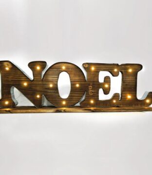 ΕΠΙΓΡΑΦΗ ΞΥΛΙΝΗ, "NOEL", ΦΩΤΙΖΟΜΕΝΗ, 71x10x22cm