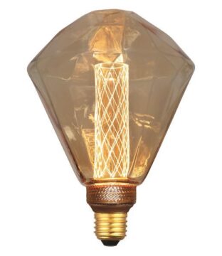 ΛΑΜΠΑ LED ΔΙΑΜΑΝΤΙ G125 3,5W Ε27 2000K 220-240V GOLD GLASS DIMMABLE