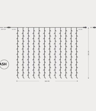 ΚΟΥΡΤΙΝΑ,500 FLASH LED 5mm,31V,ΕΠΕΚΤΑΣΗ ΩΣ 3,ΜΕΤΑΣΧΗΜ/ΣΤΗ,ΠΡΟΕΚΤΑΣΗ ΠΑΡΟΧΗΣ 300cm,ΔΙΑΦΑΝΟ ΚΑΛΩΔΙΟ,ΘΕΡΜΑ ΛΕΥΚΑ LED,300×250,cm,ΙΡ44