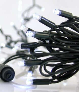 ΣΕΙΡΑ, 100 LED 5mm, 230V, ΕΠΕΚΤΑΣΗ ΕΩΣ 9, ΠΡΟΕΚΤΑΣΗ ΠΑΡΟΧΗΣ 150cm, ΠΡΑΣΙΝΟ ΚΑΛΩΔΙΟ, ΚΑΟΥΤΣΟΥΚ, ΛΕΥΚΟ LED, ANA 10cm, ΙΡ65