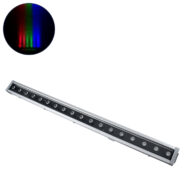 Μπάρα Φωτισμού Wall Washer LED 54W 5400lm 30° AC 230V Αδιάβροχο IP65 Μ100 x Π7.5 x Υ7cm Πολύχρωμο RGB DMX512 Display on Body – Ασημί