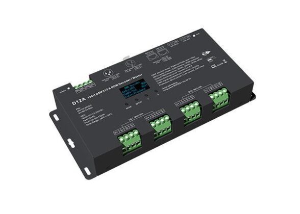 DMX512/RDM DECODER 5A*12CH 12-24VDC MAX48A D12A