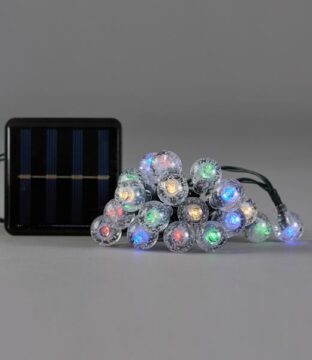 ΣΕΙΡΑ, 80 LED 5mm ΜΕ ΑΚΡΥΛΙΚΕΣ ΜΠΑΛΕΣ 1,8cm, ΗΛΙΑΚΟ ΣΥΛΛΕΚΤΗ ΜΕ ΑΙΣΘΗΤΗΡΑ ΦΩΤΟΣ, 8 M/F, ΠΡΑΣΙΝΟ PVC ΚΑΛΩΔΙΟ, ΠΟΛΥΧΡΩΜΟ LED, ANA 10cm, ΠΡΟΕΚΤΑΣΗ ΠΑΡΟΧΗΣ 1m, IP44