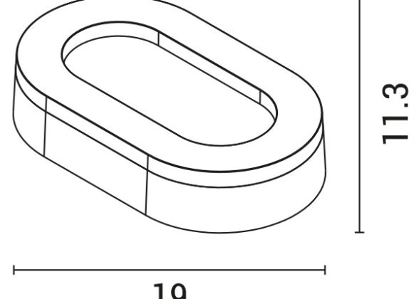 ΑΠΛΙΚΑ ΤΟΙΧΟΥ ΟΒΑΛ LED 11W 190x113x42 3000K IP65 ΛΕΥΚΗ PLUS