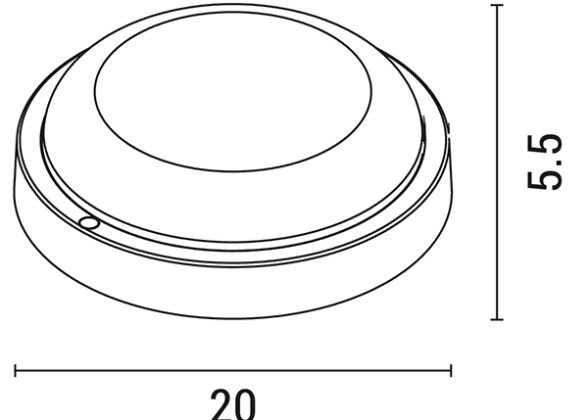 ΦΩΤΙΣΤΙΚΟ ΤΟΙΧΟΥ ΣΤΡΟΓΓΥΛΟ LED 18W Φ200x55 6500K IP54 ΛΕΥΚΟ PLUS