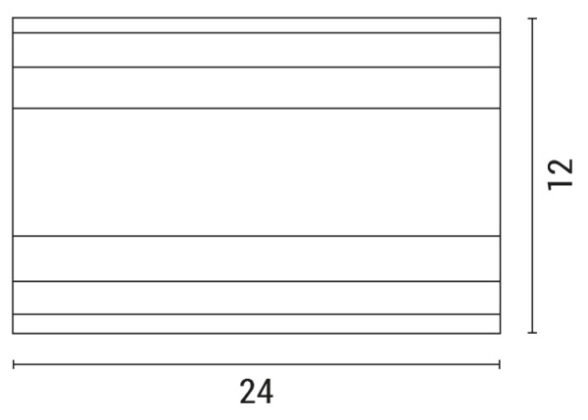 ΑΠΛΙΚΑ ΤΟΙΧΟΥ LED 13W 240x120x40 3000K IP54 ΜΑΥΡΗ PRO