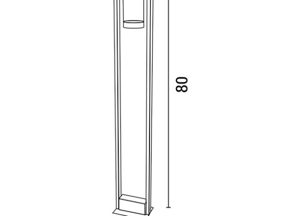 ΚΟΛΩΝΑΚΙ ΔΑΠΕΔΟΥ ΜΕΤΑΛΛΙΚΟ E27 142x100x800 IP44 ΜΑΥΡΟ