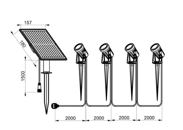 ΣΠΟΤ ΚΗΠΟΥ ΜΕ ΗΛΙΑΚΟ PANEL ΚΑΡΦΩΤΟ 4 ΤΕΜΑΧΙΩΝ 1.5W, 200LM 4000K IP44