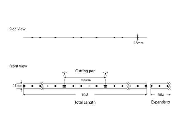 ΤΑΙΝΙΑ LED 10M 14,4W 240V 3000K IP65 PLUS