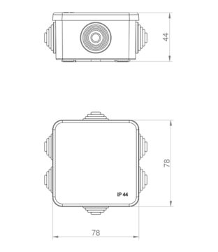 ΜΠΟΥΑΤ ΕΞΩΤΕΡΙΚΟ 70X70X40 IP55 ΓΚΡΙ