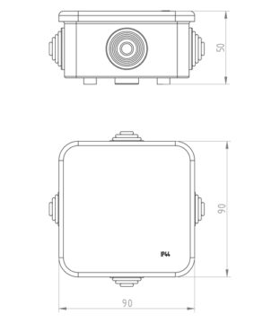 ΜΠΟΥΑΤ ΕΞΩΤΕΡΙΚΟ 80X80X42 IP55 ΓΚΡΙ