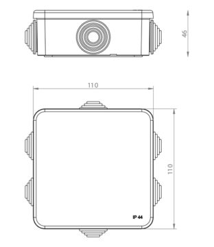 ΜΠΟΥΑΤ ΕΞΩΤΕΡΙΚΟ 110X110X52 IP55 ΓΚΡΙ