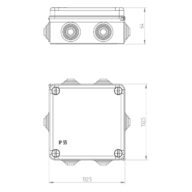 ΜΠΟΥΑΤ ΕΞΩΤΕΡΙΚΟ 133X133X64 ΜΕ ΠΛΑΣΤΙΚΗ ΒΙΔΑ IP55 ΓΚΡΙ