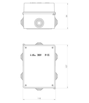 ΜΠΟΥΑΤ ΕΞΩΤΕΡΙΚΟ 158X118X94 ΜΕ ΜΕΤΑΛΛΙΚΗ ΒΙΔΑ IP55 ΓΚΡΙ