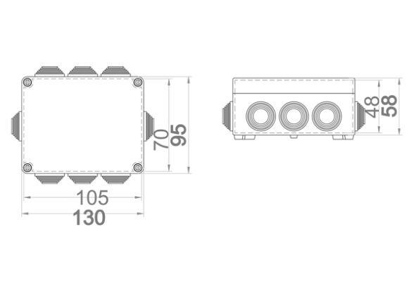 ΒΙΟΜΗΧΑΝΙΚΟ ΜΠΟΥΑΤ ΔΙΑΚΛΑΔΩΣΗΣ 130X95X58 IP55