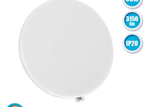 Πάνελ PL LED Οροφής Στρογγυλό Χωνευτό 35W 230v 3150lm 180° Θερμό Λευκό 3000K