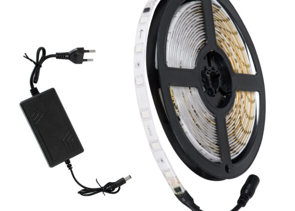 Σετ Ταινία LED Digital Magic Strip IC3 5m 36W/5m 12V 30LED/m 5050 SMD 600lm/m 120° Αδιάβροχη IP65 με Ενσωματωμένα Προγράμματα Λειτουργίας και Τροφοδοτικό Κόκκινο