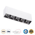 Επιφανειακό LED Spot Downlight TrimLess 20W 2800lm 36° AC 220-240V IP20 Μ19.5 x Π4.2 x Υ6.6cm - Λευκό με Κάτοπτρο Χρωμίου - Φυσικό Λευκό 4500K - Bridgelux High Lumen Chip Gen2 - TÜV Certified Driver - 5 Years Warranty