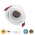 Χωνευτό LED Spot Downlight TrimLess Φ8.5cm 10W 1250lm 38° AC 220-240V IP20 Φ8.5 x Υ6.6cm - Στρόγγυλο - Κινούμενο - Λευκό & Anti-Glare HoneyComb - Θερμό Λευκό 2700K - Bridgelux COB - 5 Years Warranty