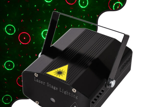 Διακοσμητικό Φωτιστικό Ειδικών Εφέ CIRCLES DOT 3D LASER 30W AC 230V - με Διακόπτη On/Off - Sound Activated - Πρίζα Schuko IP20 Κόκκινο & Πράσινο