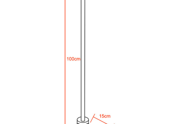 Μοντέρνο Minimal Επιδαπέδιο Μαύρο Φωτιστικό 100cm LED 16 Watt με Ασύρματο Χειριστήριο RF & Dimmer Πράσινο GloboStar ALIEN Design GLOBO-100-5