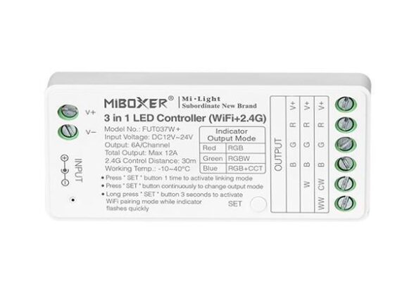 ΑΣΥΡΜΑΤΟ RF Wifi CONTROLLER RGB-RGBW 6A DC 12V/216W 24V/432W